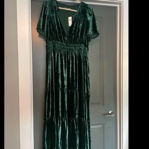 Lovely, Green, Velvet Dress